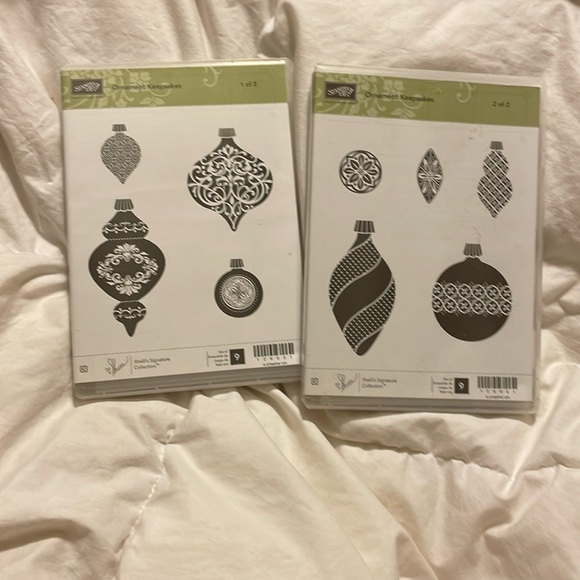 Stampin Up ORNAMENT KEEPSAKES Christmas Cling Rubber Stamps Set of 9 Stamps - Picture 1 of 2